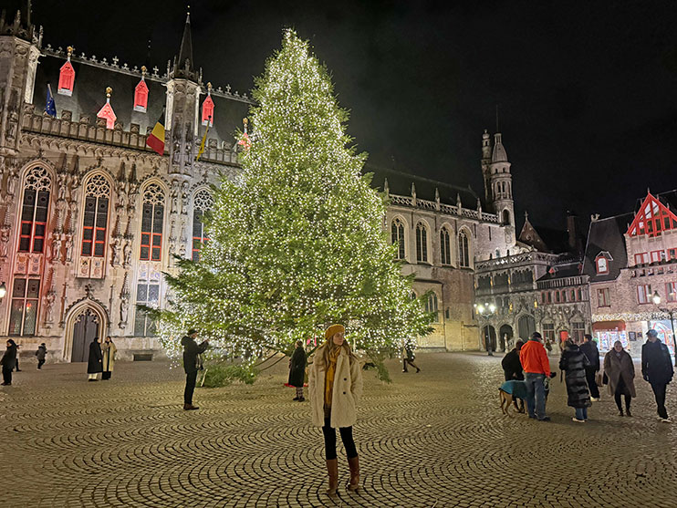 Árbol de Navidad de la Plaza Burg Brujas
