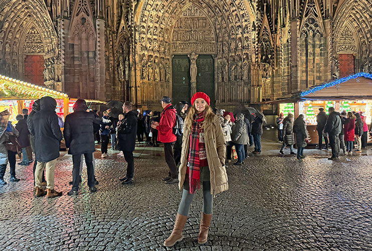 Mercado navideño de la plaza de la Catedral de Estrasburgo