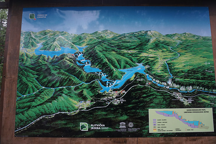 Mapa de los lagos de Plitvice