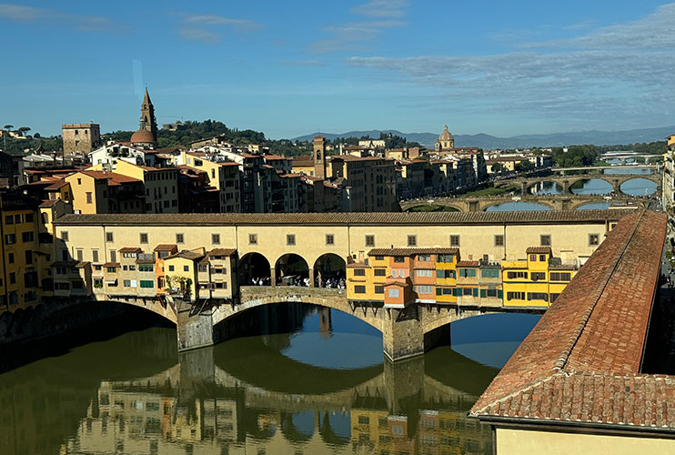 Vistas desde las ventanas de la Galería Uffizi